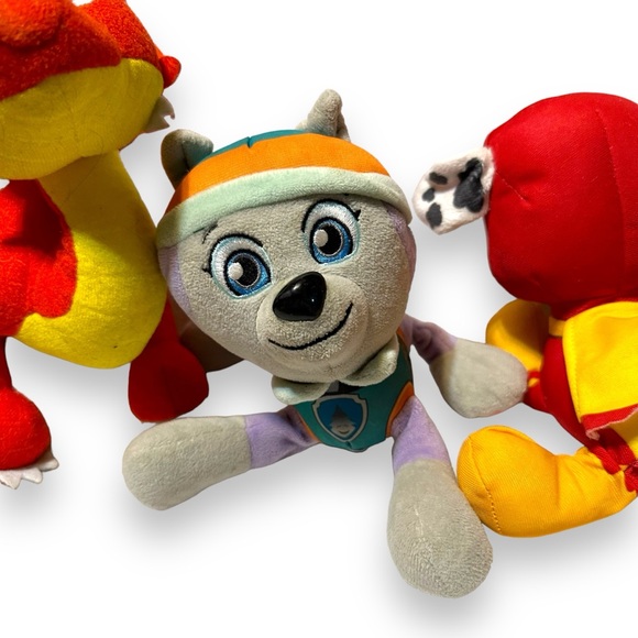 Paw Patrol Stuffed Plush Lot of 5 Zuma Everest Marshall Sparks Dragon Rocky - Picture 3 of 11